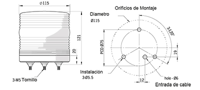 Dimensiones MS115S