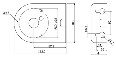 Dimensiones soporte de pared